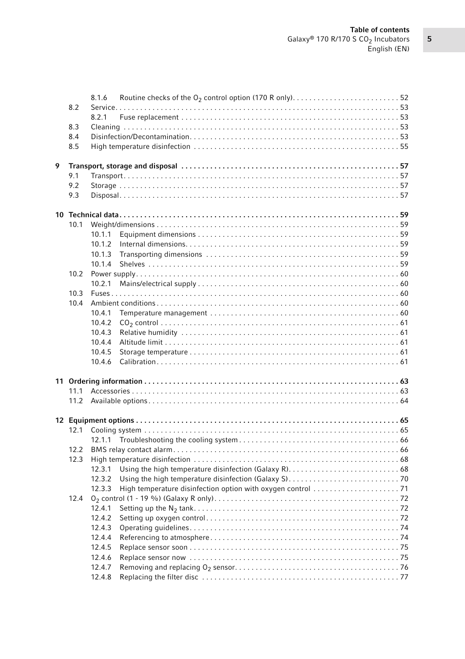 Eppendorf Galaxy CO2 Sensor User Manual | Page 5 / 110