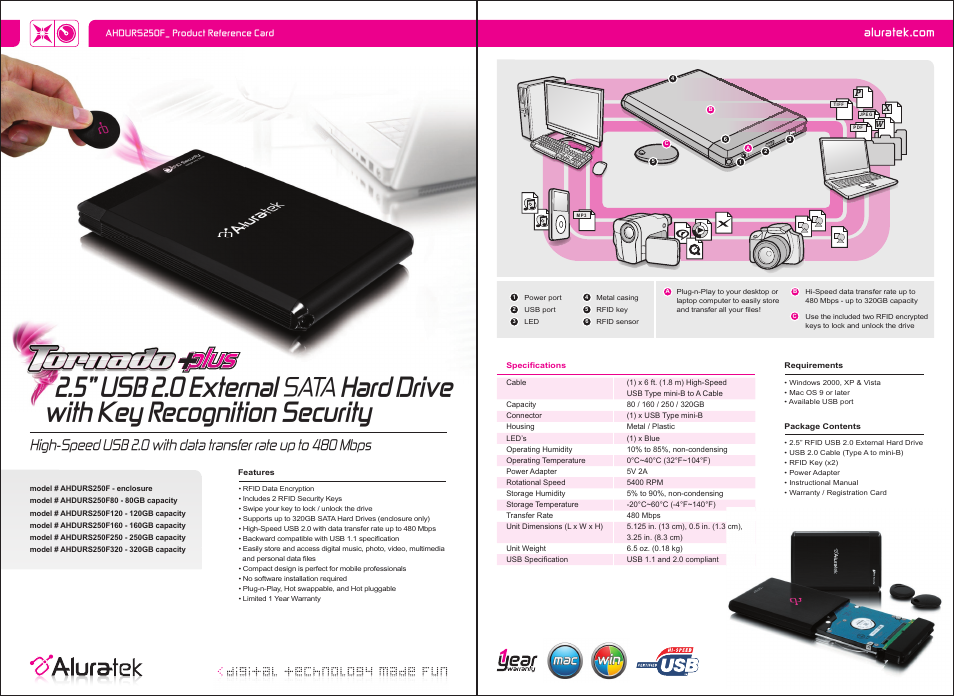 Aluratek Tornado Plus AHDURS250F250 User Manual | 1 page