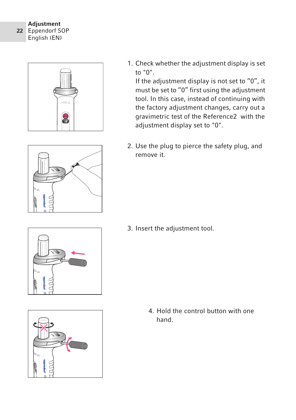 Adjustment eppendorf sop english (en) | Eppendorf SOP User Manual | Page 22 / 64