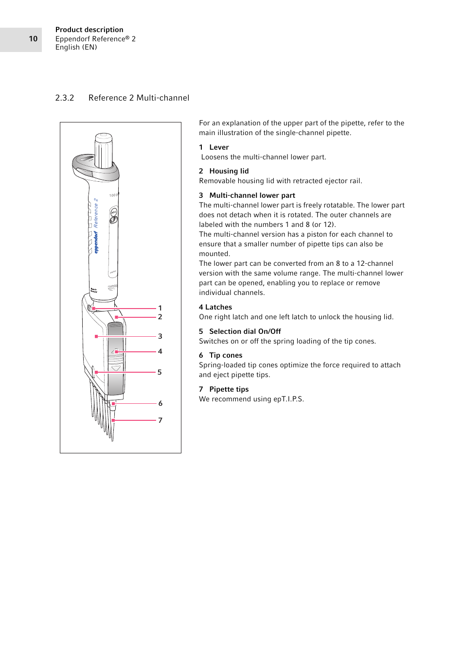 2 reference 2 multi-channel, Reference 2 multi-channel | Eppendorf Pipette Reference 2 User Manual | Page 10 / 44