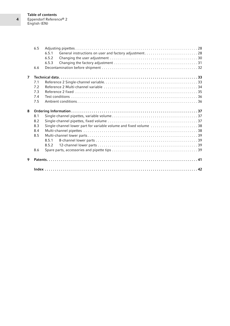 Eppendorf Pipette Reference 2 User Manual | Page 4 / 44