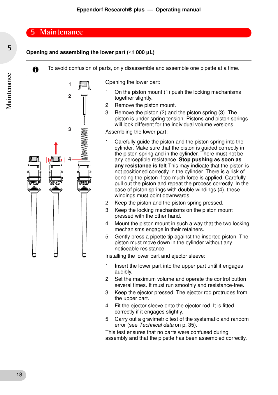 5 maintenance | Eppendorf Research plus User Manual | Page 18 / 42