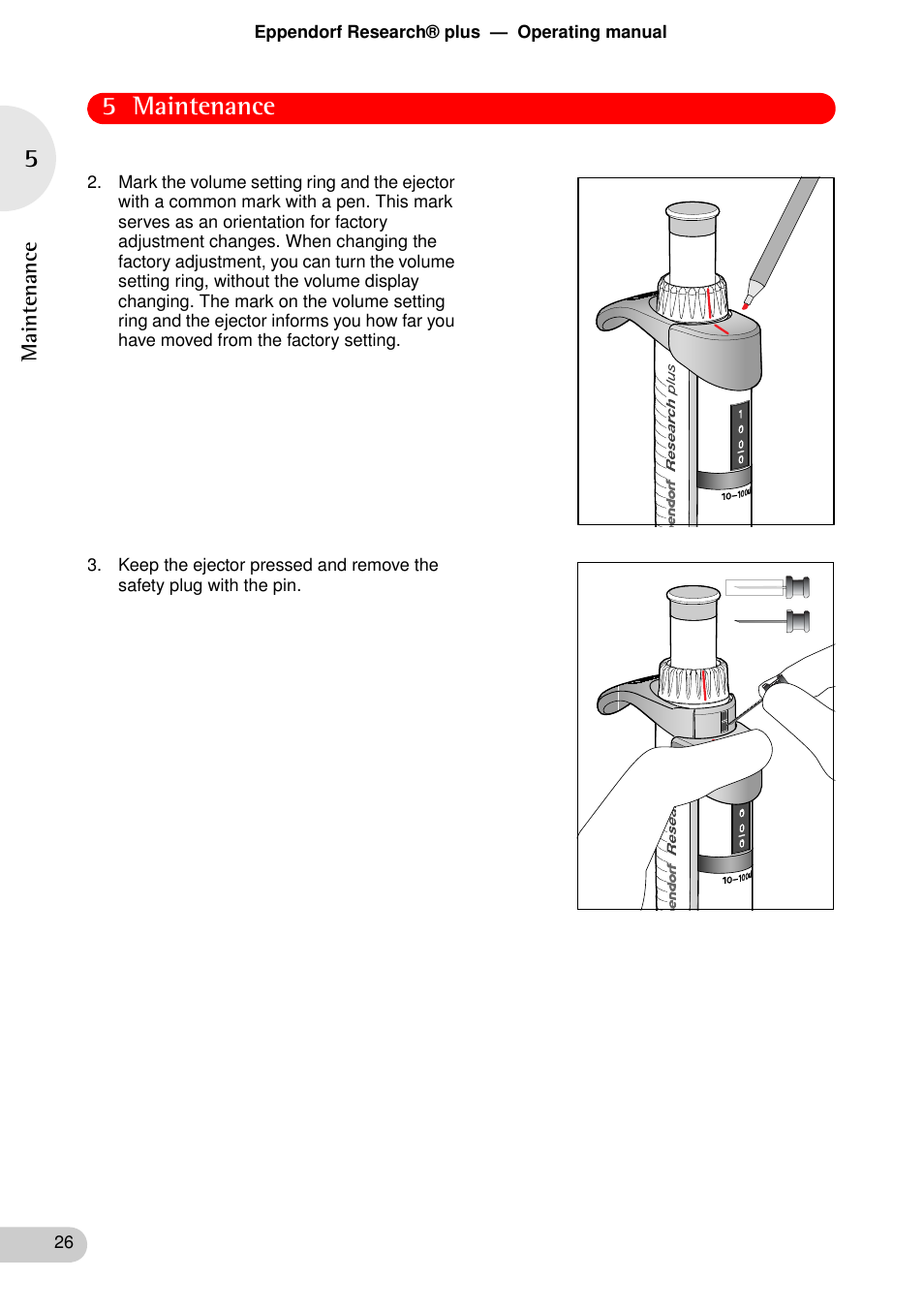 5 maintenance | Eppendorf Research plus User Manual | Page 26 / 42