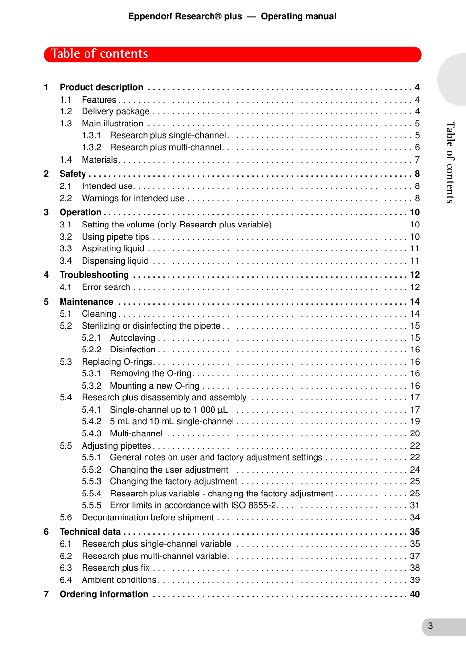 Eppendorf Research plus User Manual | Page 3 / 42