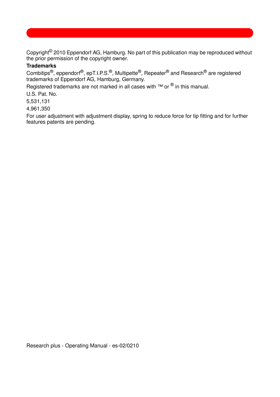 Eppendorf Research plus User Manual | Page 2 / 44