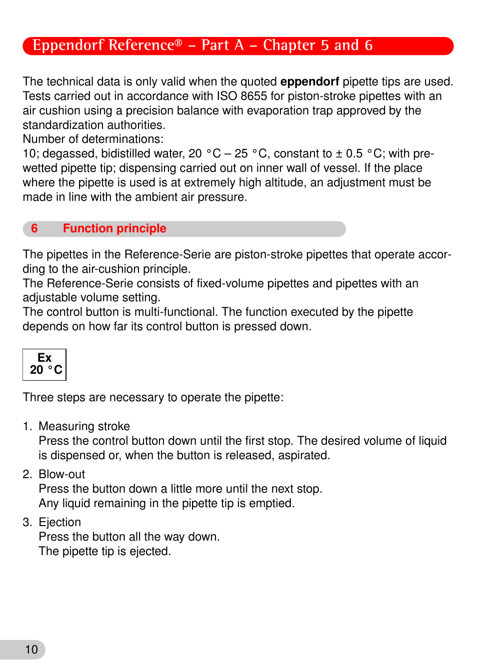 6 function principle, 6 function, Principle | Eppendorf reference® – part a – chapter 5 and 6 | Eppendorf Reference User Manual | Page 11 / 44