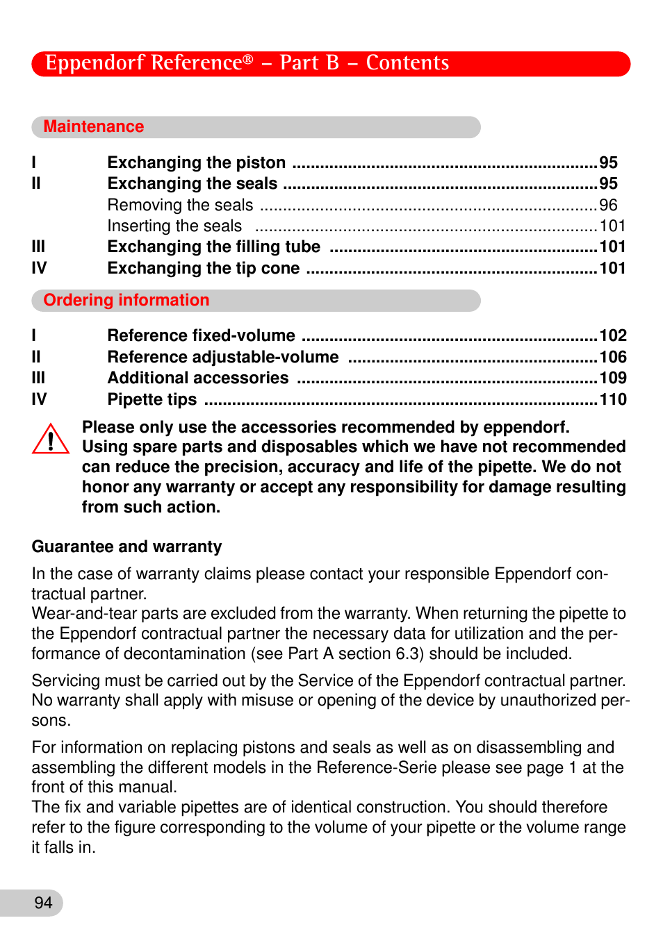 Eppendorf reference® – part b – contents | Eppendorf Reference User Manual | Page 23 / 44
