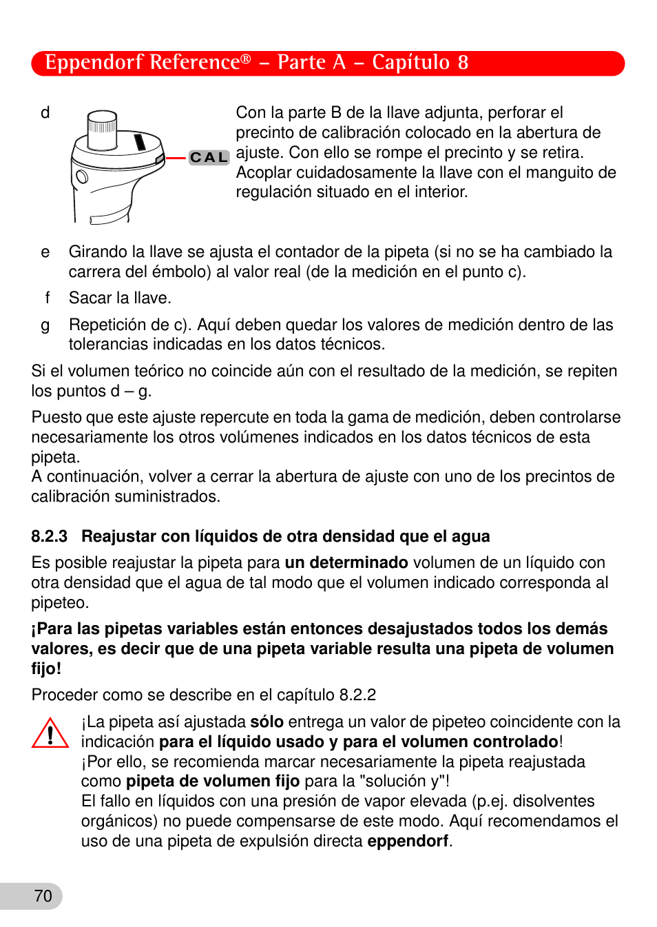 Eppendorf reference® – parte a – capítulo 8 | Eppendorf Reference User Manual | Page 17 / 46