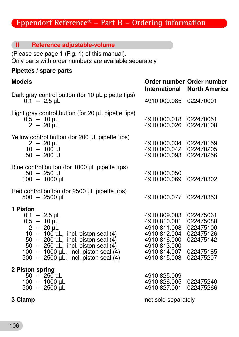 Ii reference adjustable-volume, Reference adjustable-volume | Eppendorf Reference User Manual | Page 37 / 46