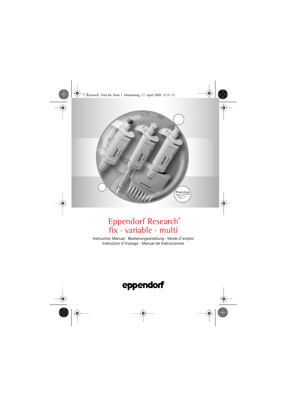 Eppendorf Research Family - fix, variable, multi User Manual | 42 pages