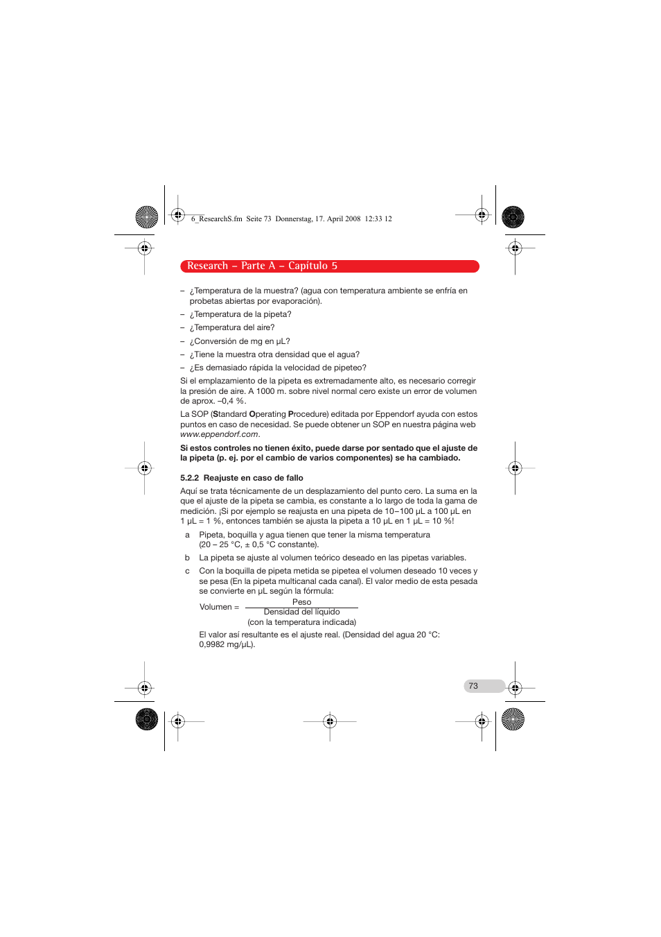 Research – parte a – capítulo 5 | Eppendorf Research Family - fix, variable, multi User Manual | Page 13 / 42