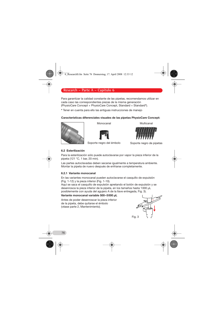 Research – parte a – capítulo 6 | Eppendorf Research Family - fix, variable, multi User Manual | Page 16 / 42