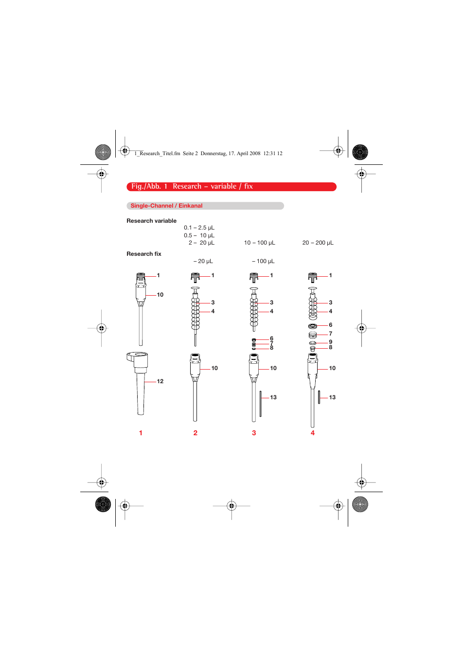 Fig./abb. research – maintenance / wartung, Fig./abb. 1 research – variable / fix | Eppendorf Research Family - fix, variable, multi User Manual | Page 2 / 42