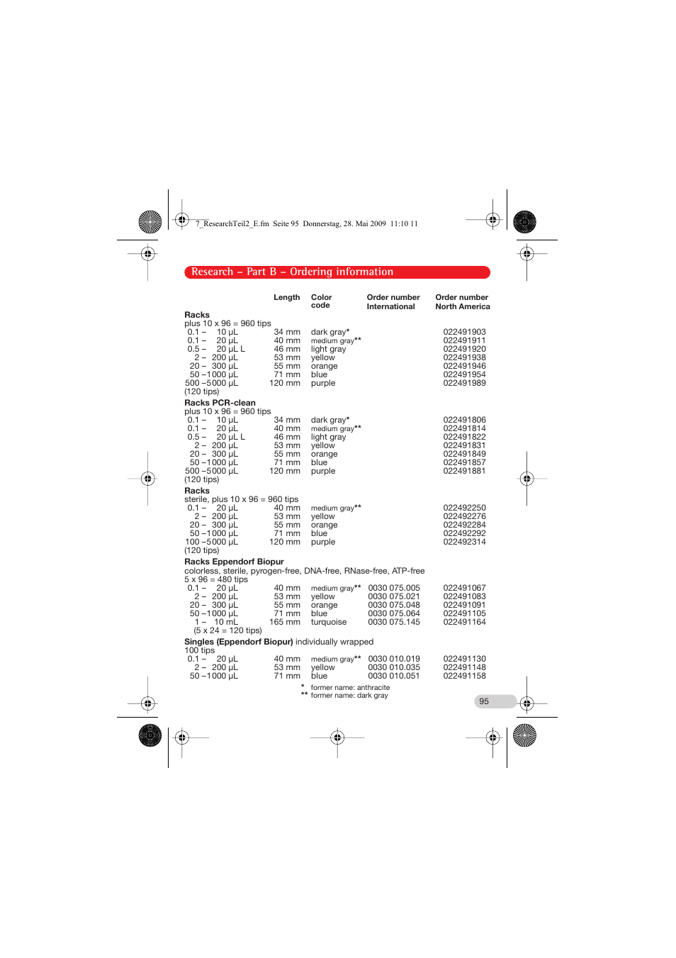 Research – part b – ordering information | Eppendorf Research Family - fix, variable, multi User Manual | Page 35 / 42