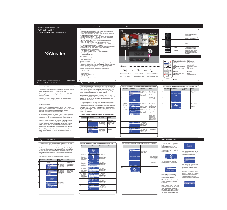 Aluratek AIRMM02F User Manual | 1 page