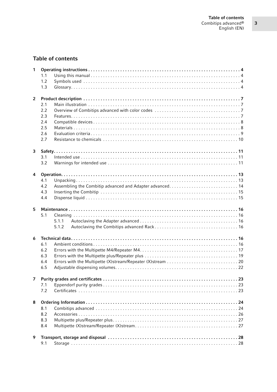 Eppendorf Combitips advanced User Manual | Page 3 / 29