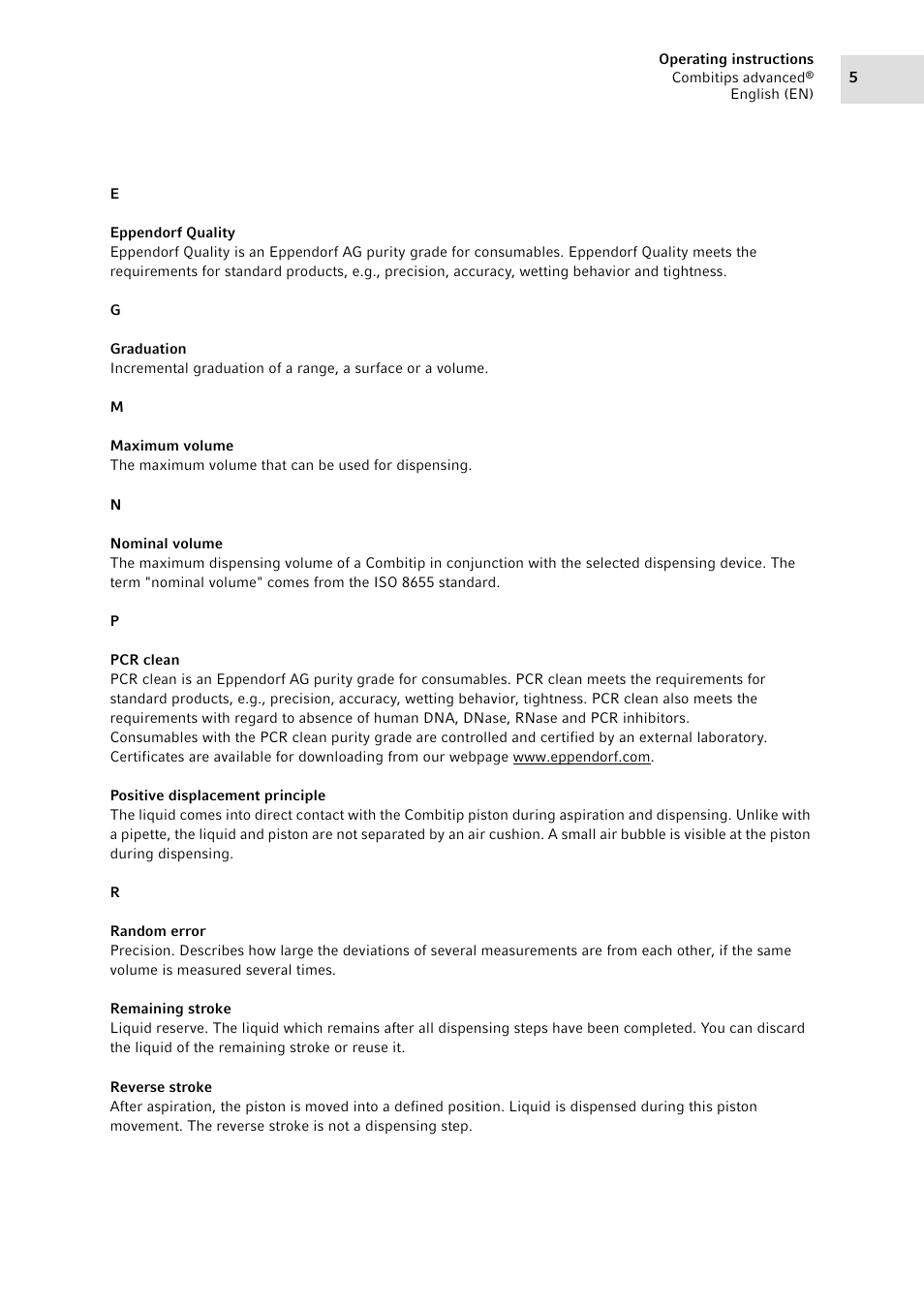Eppendorf Combitips advanced User Manual | Page 5 / 29