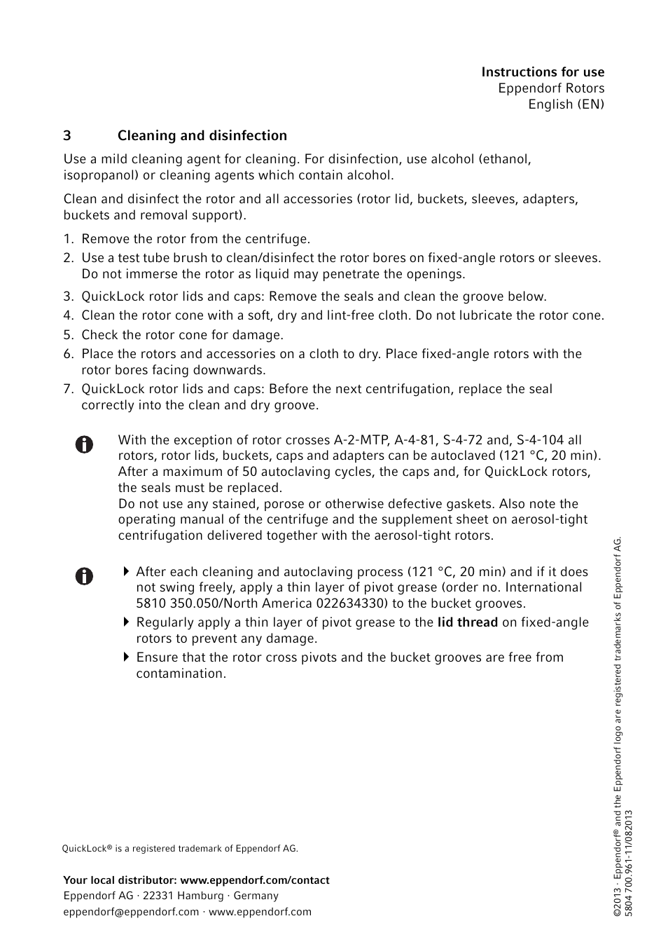 3 cleaning and disinfection | Eppendorf Rotors User Manual | Page 5 / 5