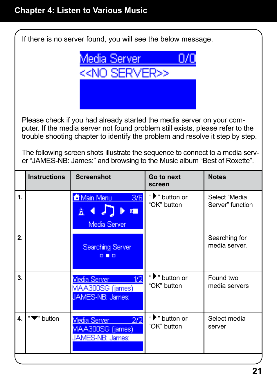 Chapter 4: listen to various music | Aluratek AIREC01F User Manual | Page 20 / 48
