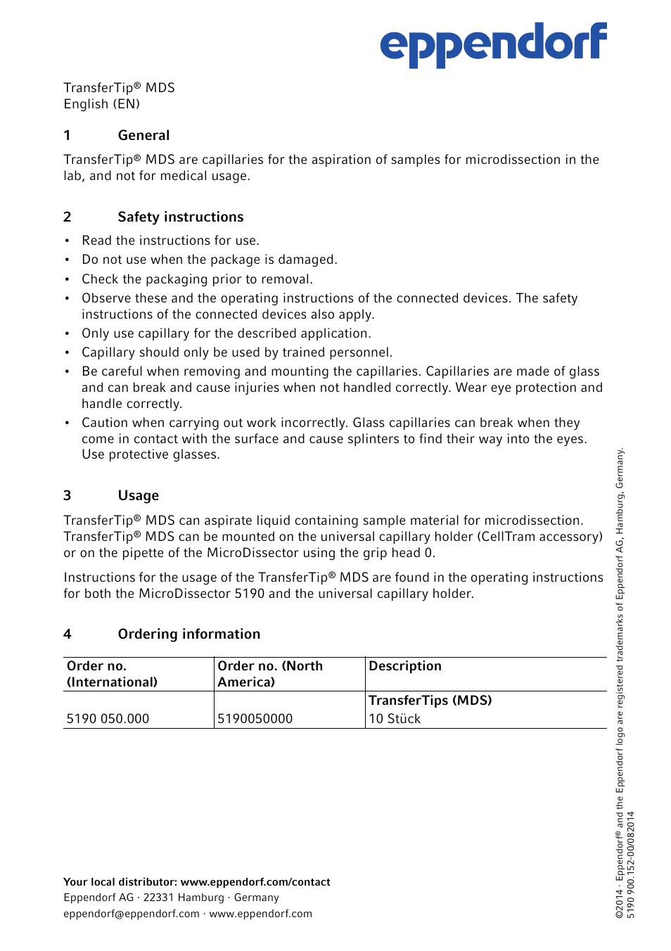 Eppendorf TransferTip MDS User Manual | 1 page