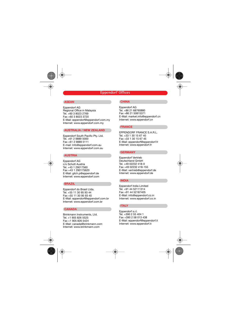 Eppendorf offices | Eppendorf In situ Adapter User Manual | Page 11 / 13