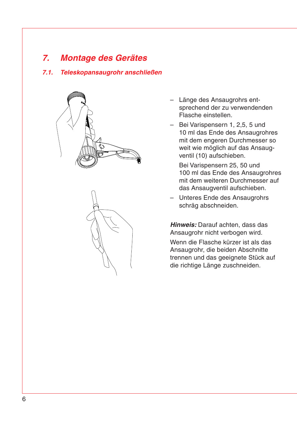 Montage des gerätes | Eppendorf Varispenser 4962 User Manual | Page 12 / 110