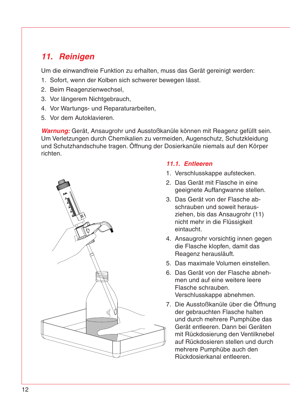 Reinigen | Eppendorf Varispenser 4962 User Manual | Page 18 / 110