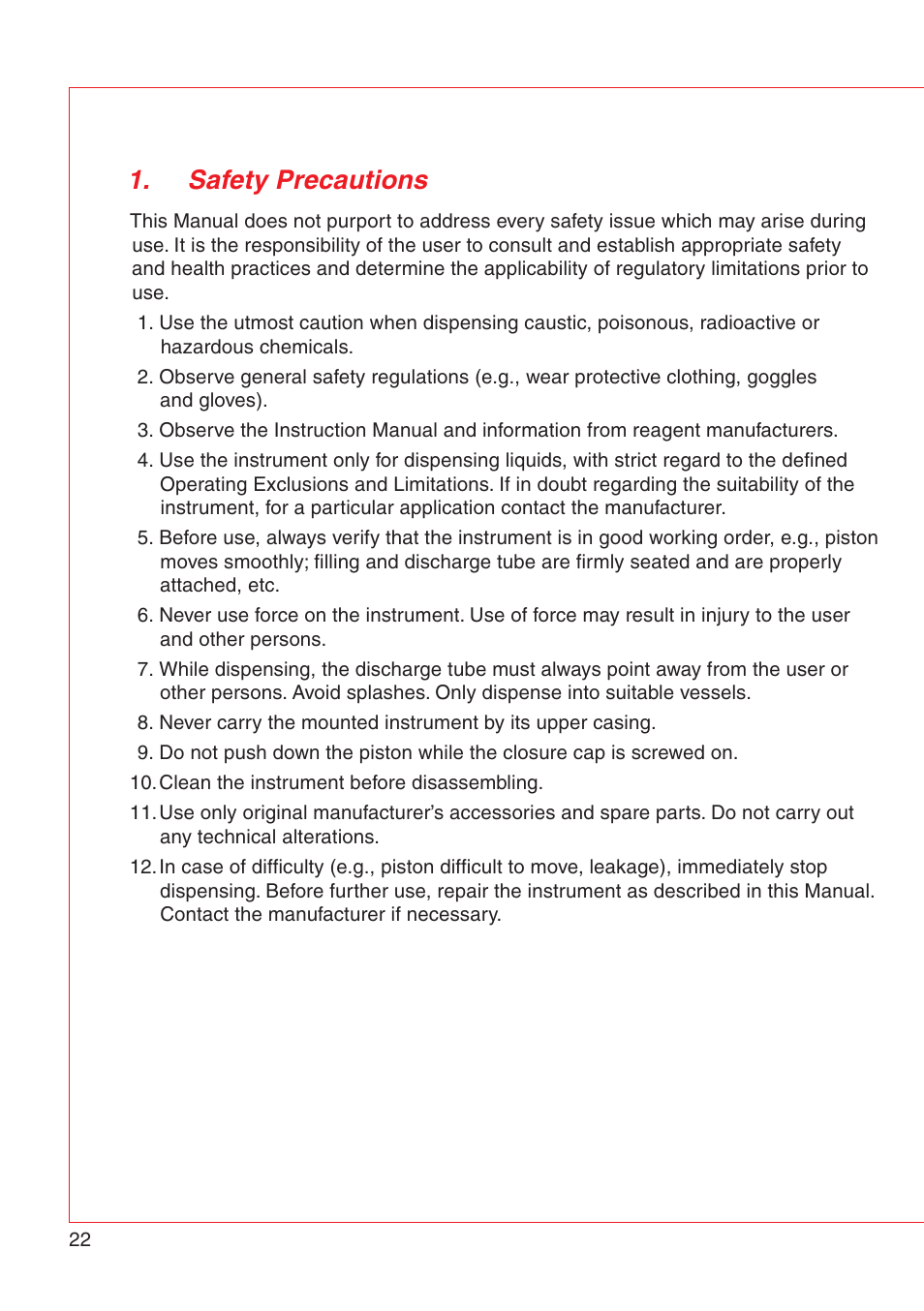 Safety precautions | Eppendorf Varispenser 4962 User Manual | Page 28 / 110