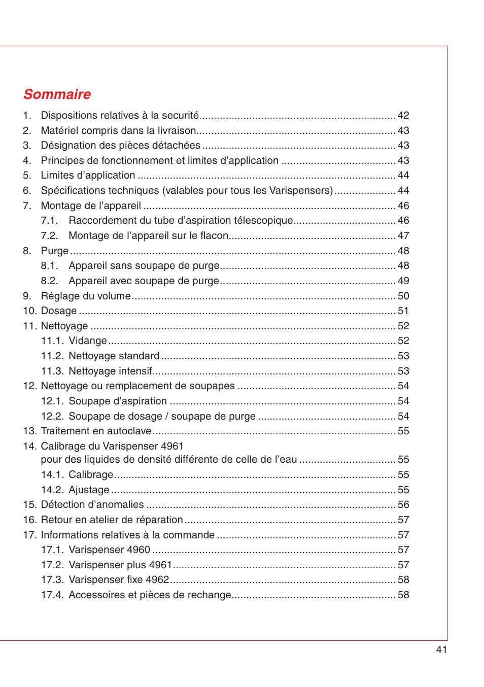 Sommaire | Eppendorf Varispenser 4962 User Manual | Page 47 / 110