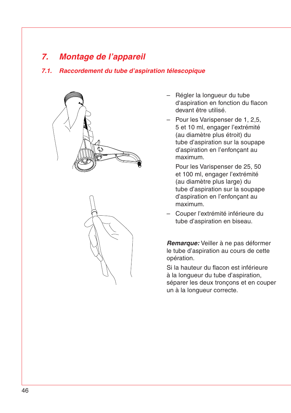 Montage de l’appareil | Eppendorf Varispenser 4962 User Manual | Page 52 / 110