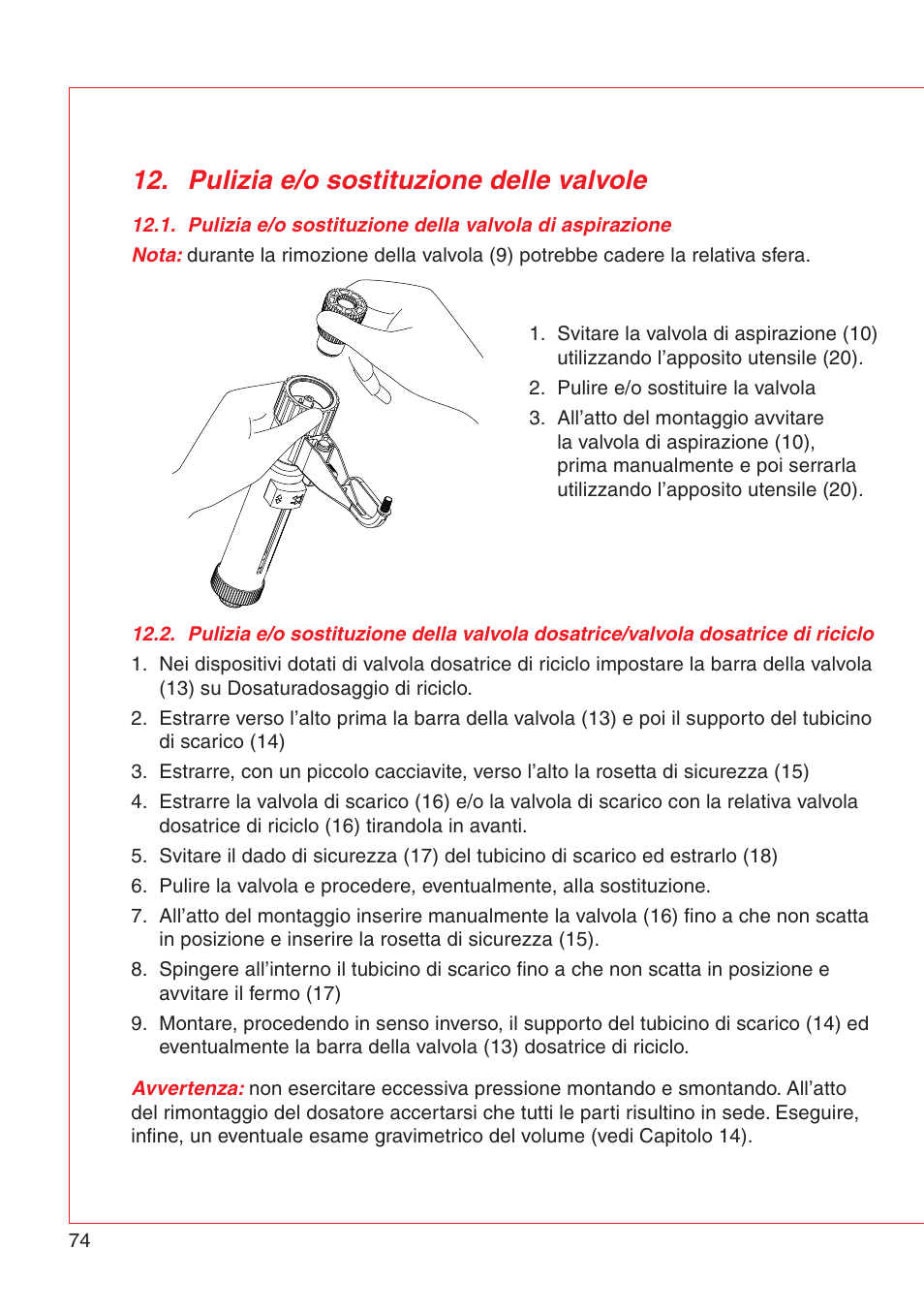 Pulizia e/o sostituzione delle valvole | Eppendorf Varispenser 4962 User Manual | Page 80 / 110