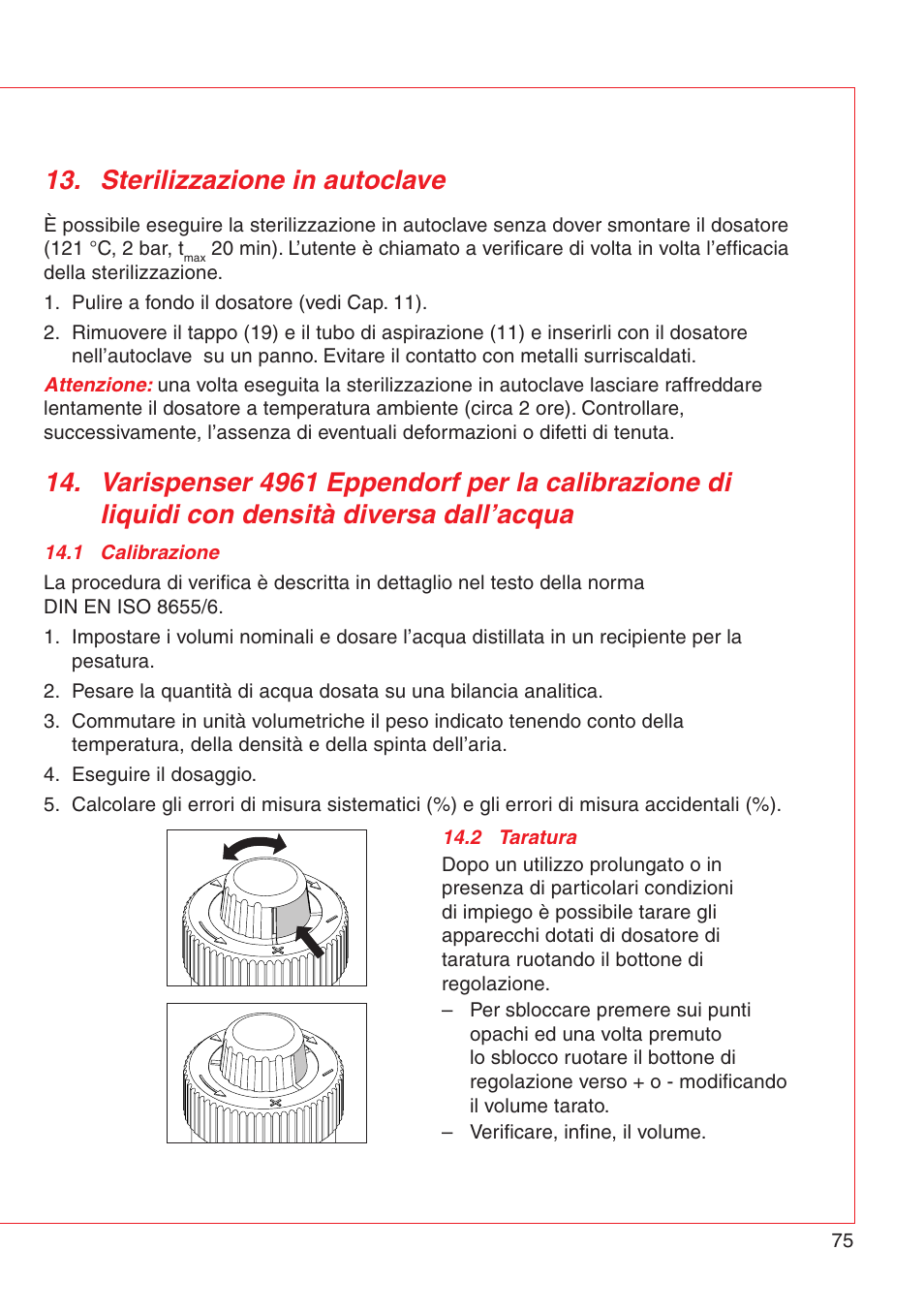 Sterilizzazione in autoclave | Eppendorf Varispenser 4962 User Manual | Page 81 / 110