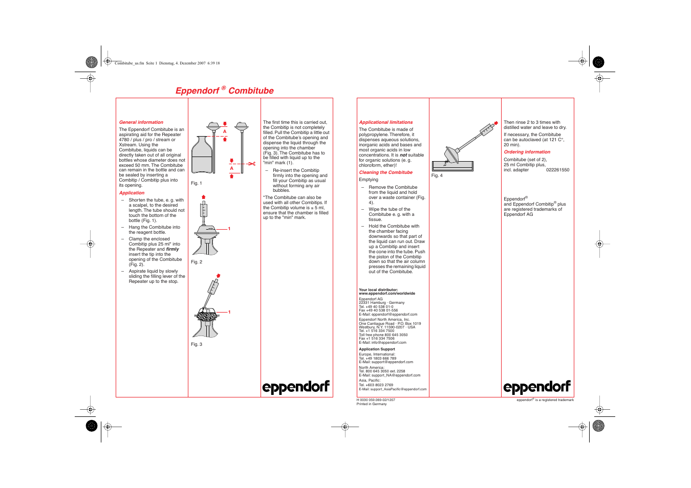 Eppendorf Combitube User Manual | 1 page