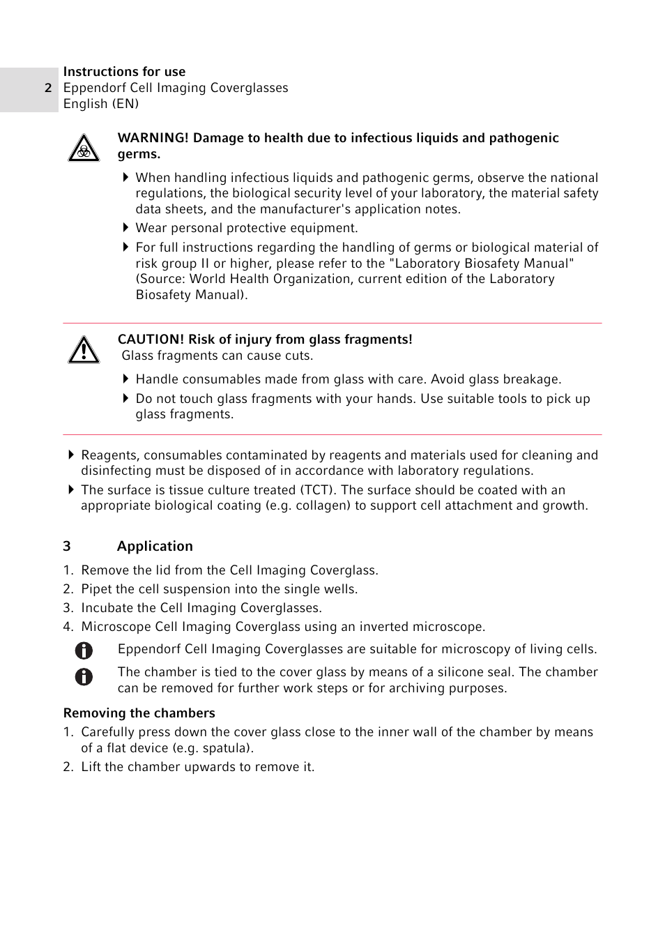 3 application | Eppendorf Cell Imagine Coverglasses User Manual | Page 2 / 3