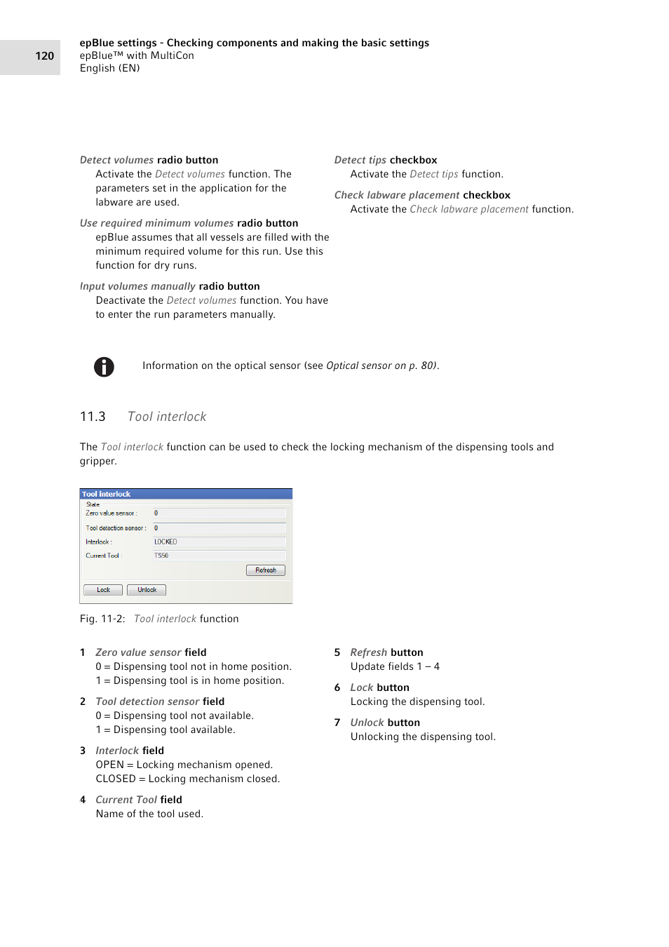 3 tool interlock, Tool interlock | Eppendorf epBlue with MultiCon User Manual | Page 120 / 180