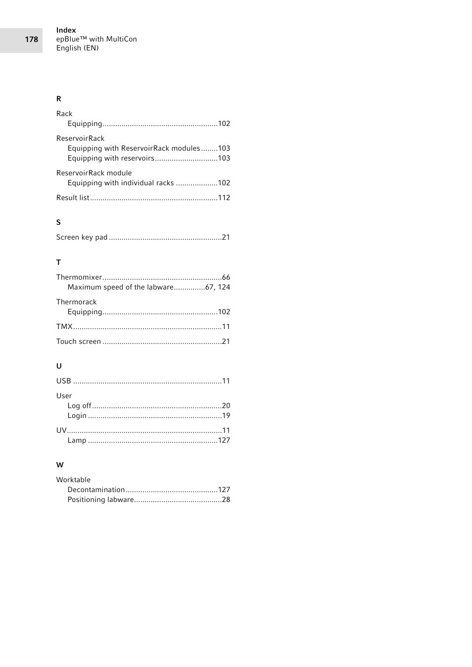 Eppendorf epBlue with MultiCon User Manual | Page 178 / 180