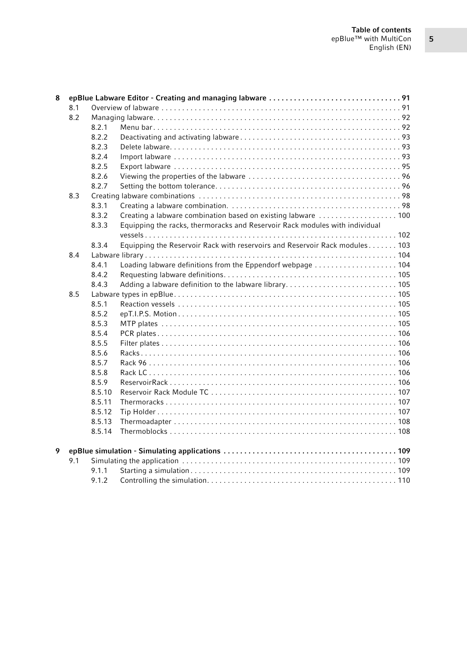 Eppendorf epBlue with MultiCon User Manual | Page 5 / 180