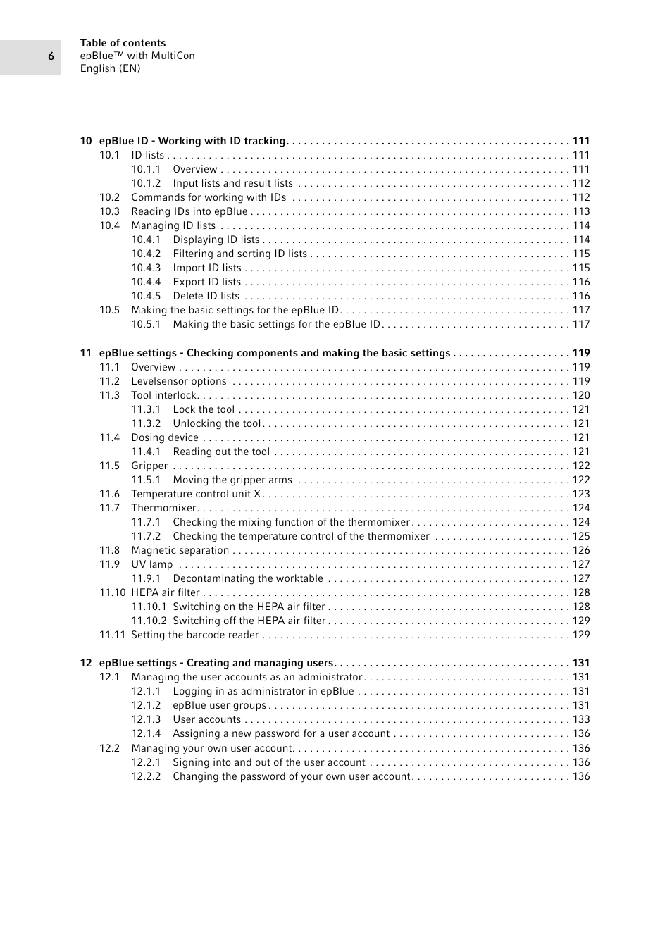 Eppendorf epBlue with MultiCon User Manual | Page 6 / 180