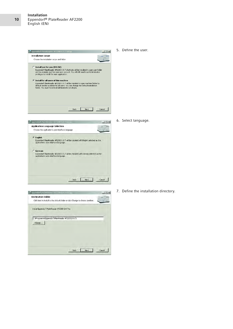 Eppendorf AF2200 Plate Reader User Manual | Page 10 / 78