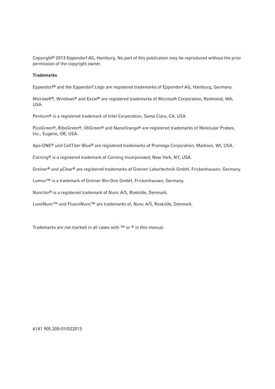 Eppendorf AF2200 Plate Reader User Manual | Page 2 / 78