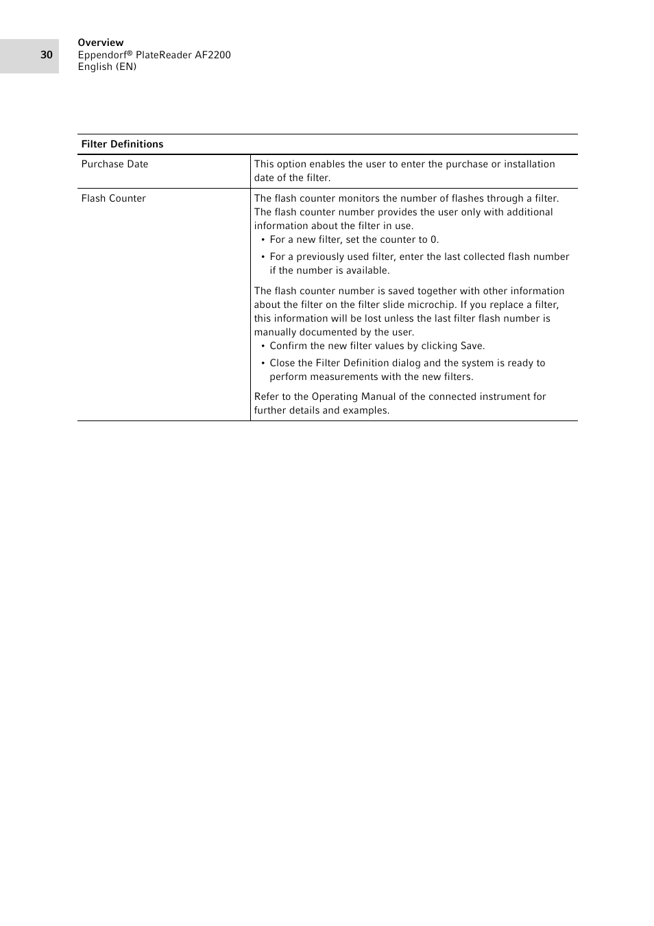 Eppendorf AF2200 Plate Reader User Manual | Page 30 / 78