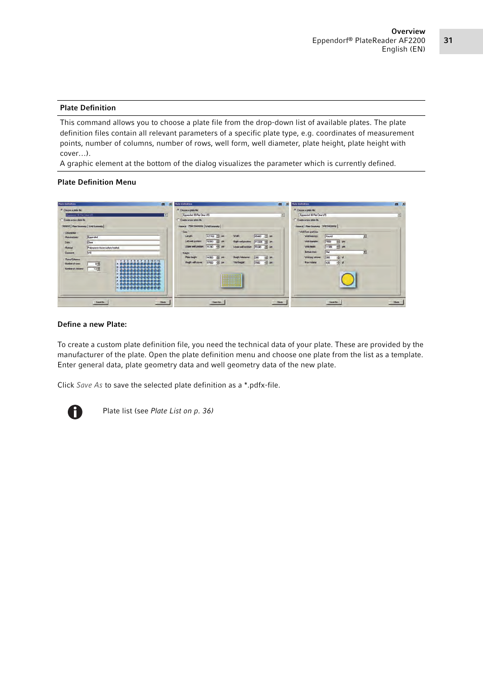 Eppendorf AF2200 Plate Reader User Manual | Page 31 / 78