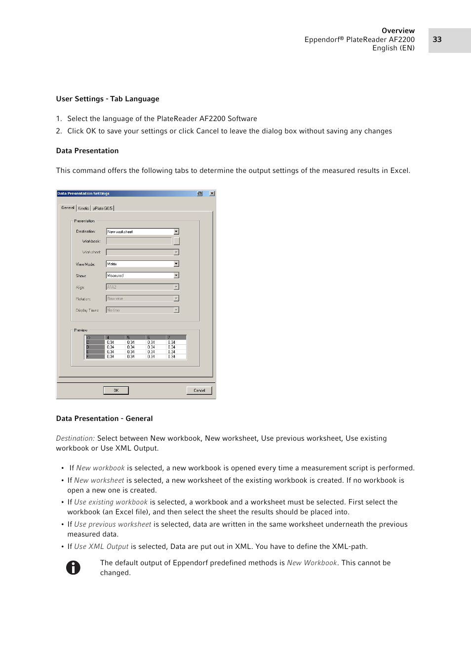 Eppendorf AF2200 Plate Reader User Manual | Page 33 / 78