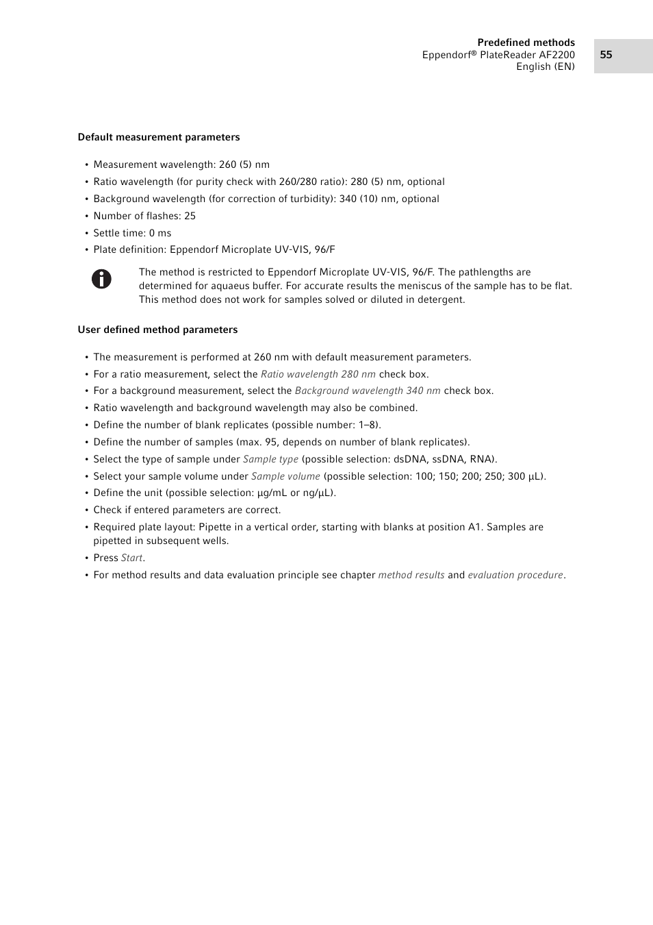 Eppendorf AF2200 Plate Reader User Manual | Page 55 / 78
