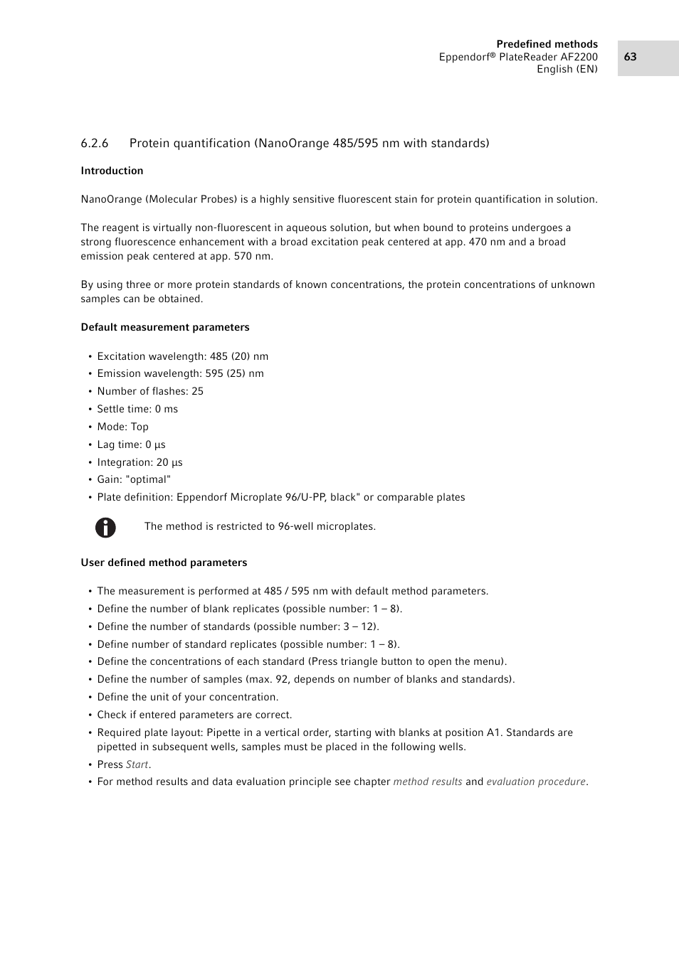 Eppendorf AF2200 Plate Reader User Manual | Page 63 / 78