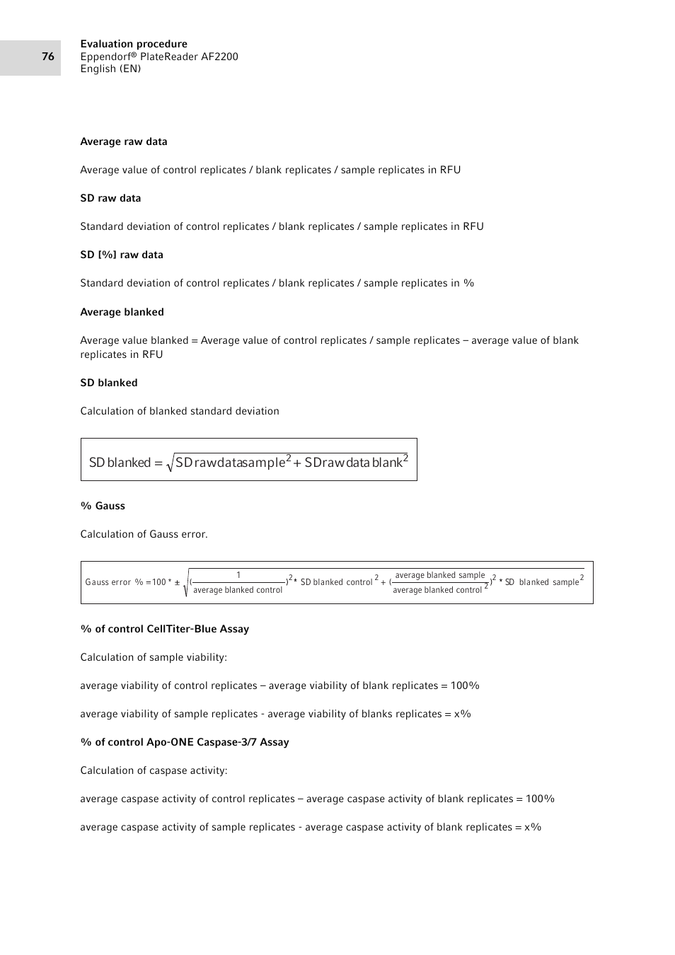 Eppendorf AF2200 Plate Reader User Manual | Page 76 / 78