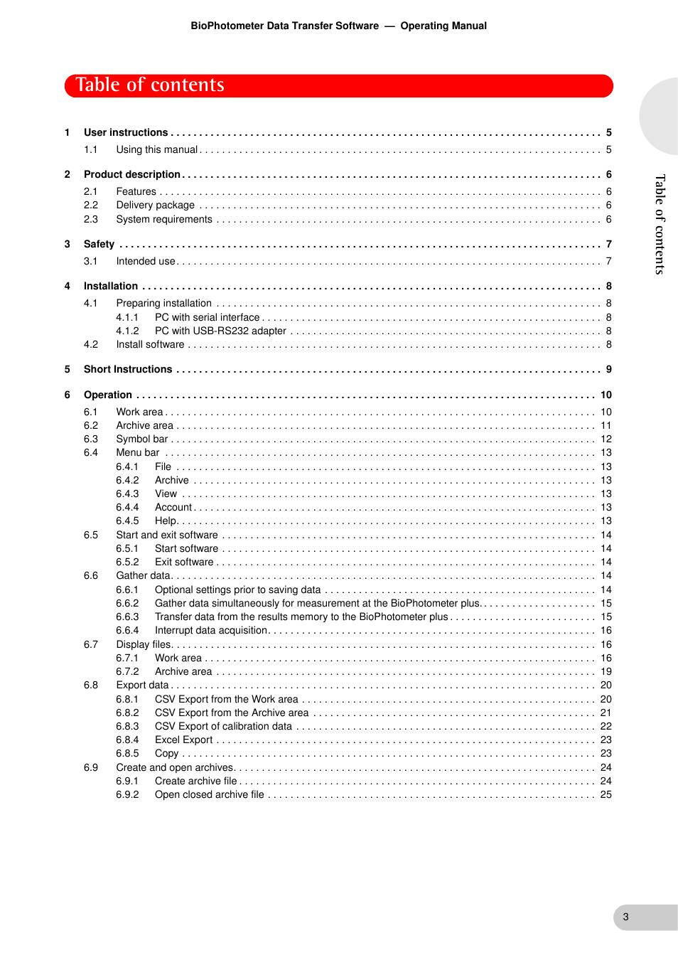 Eppendorf BioPhotometer Data Transfer User Manual | Page 3 / 36