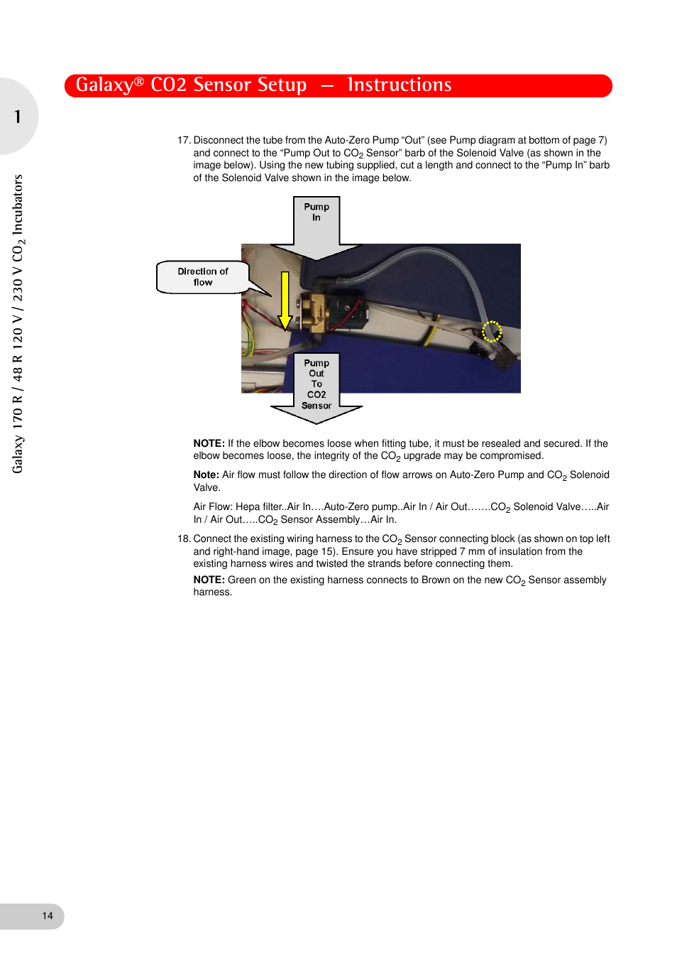 Galaxy® co2 sensor setup — instructions, Inc ubators | Eppendorf Galaxy Gas Analyzer User Manual | Page 14 / 38