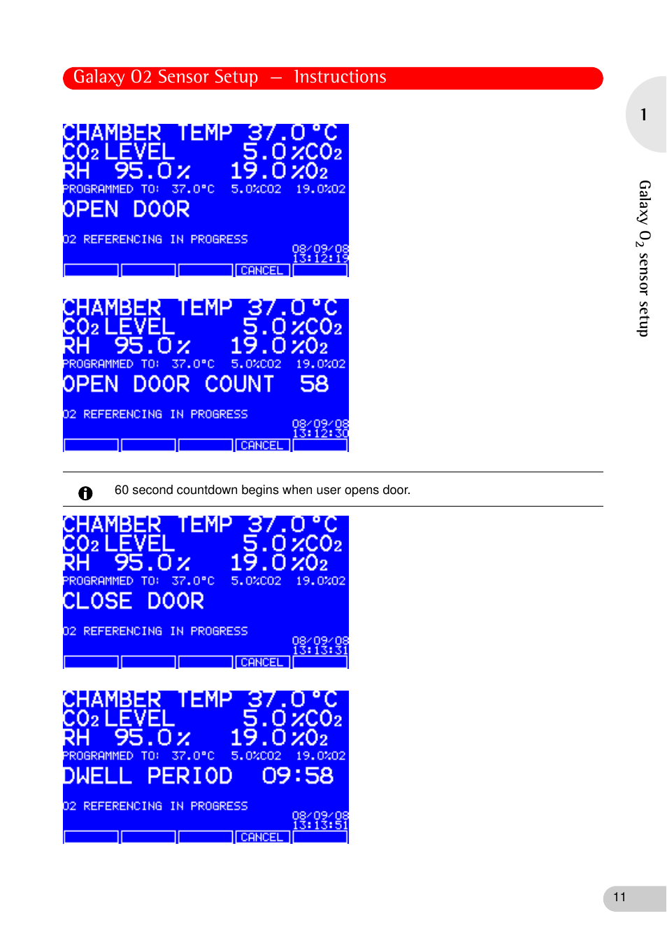 Galaxy o2 sensor setup — instructions | Eppendorf Galaxy CO2 Sensor User Manual | Page 11 / 16