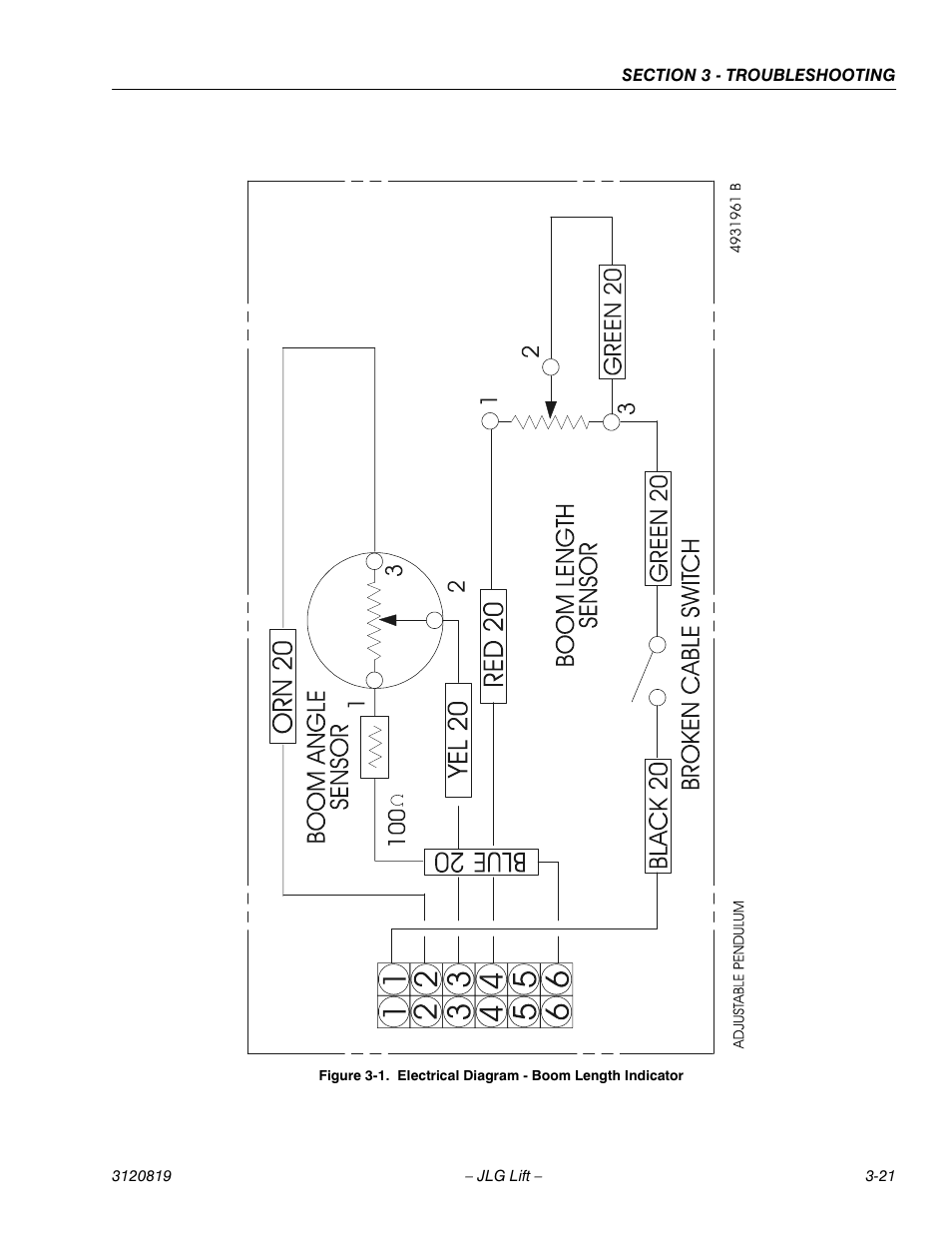 Electrical diagram - boom length indicator -21 | JLG 120HX Service Manual User Manual | Page 107 / 116
